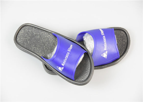 PU Clean Room Anti Static Blank ESD Slipper Black 10X6 ohm 35-48